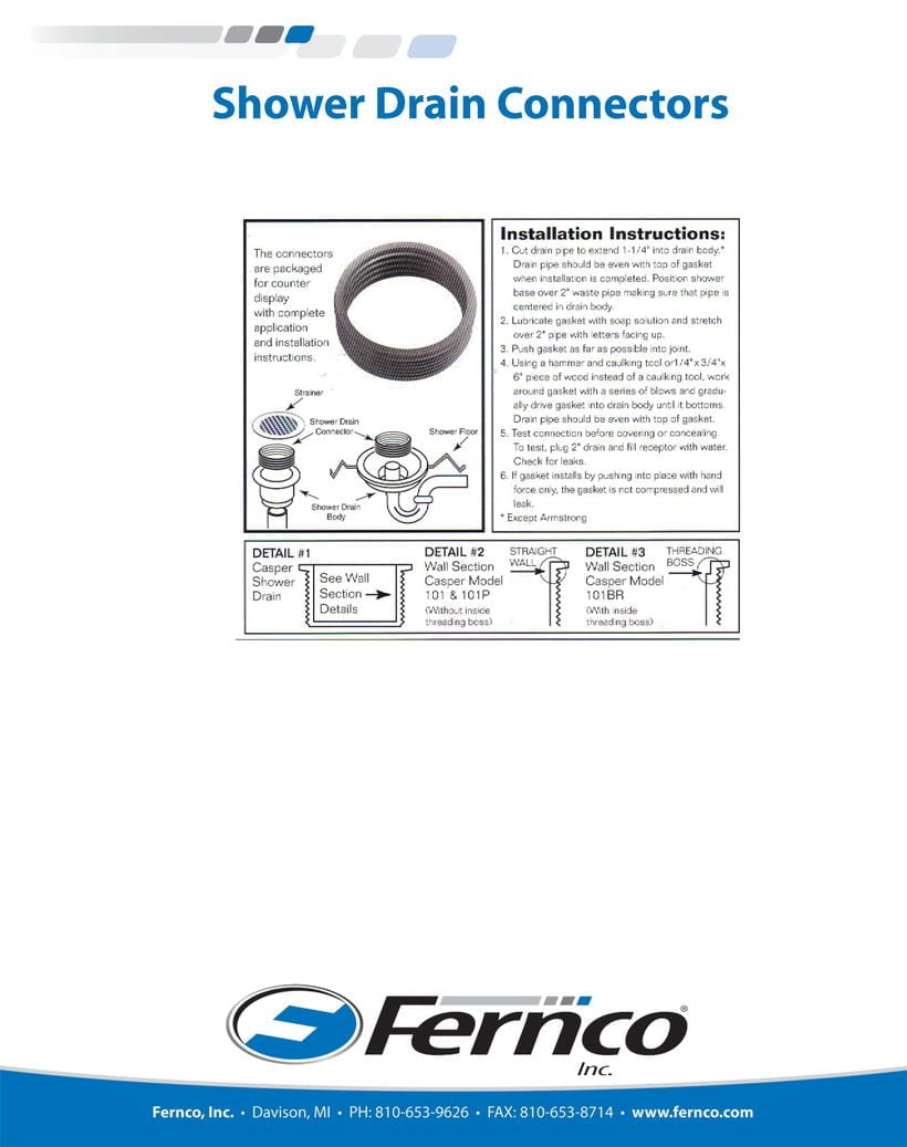 Fernco Shower Drain Connectors Installation | Fernco - US