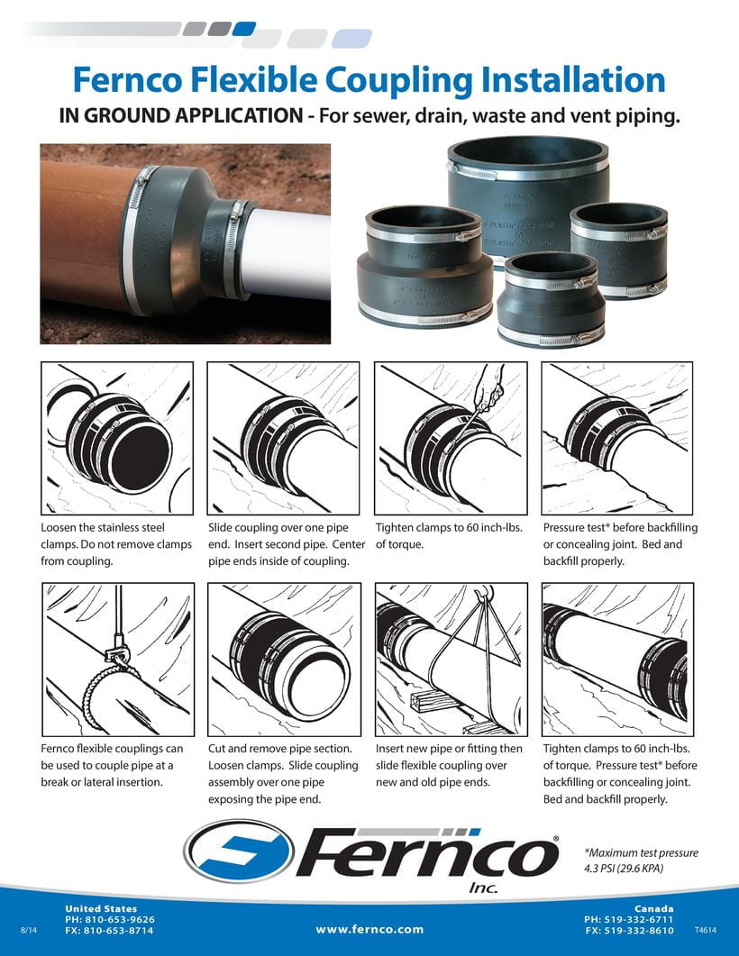 Fernco Flexible Coupling in Ground Installation | Fernco - US