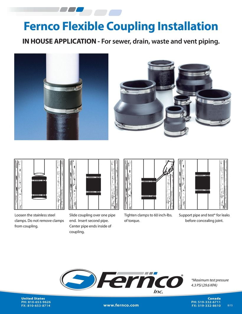 Fernco Flexible Coupling in House Installation | Fernco - US